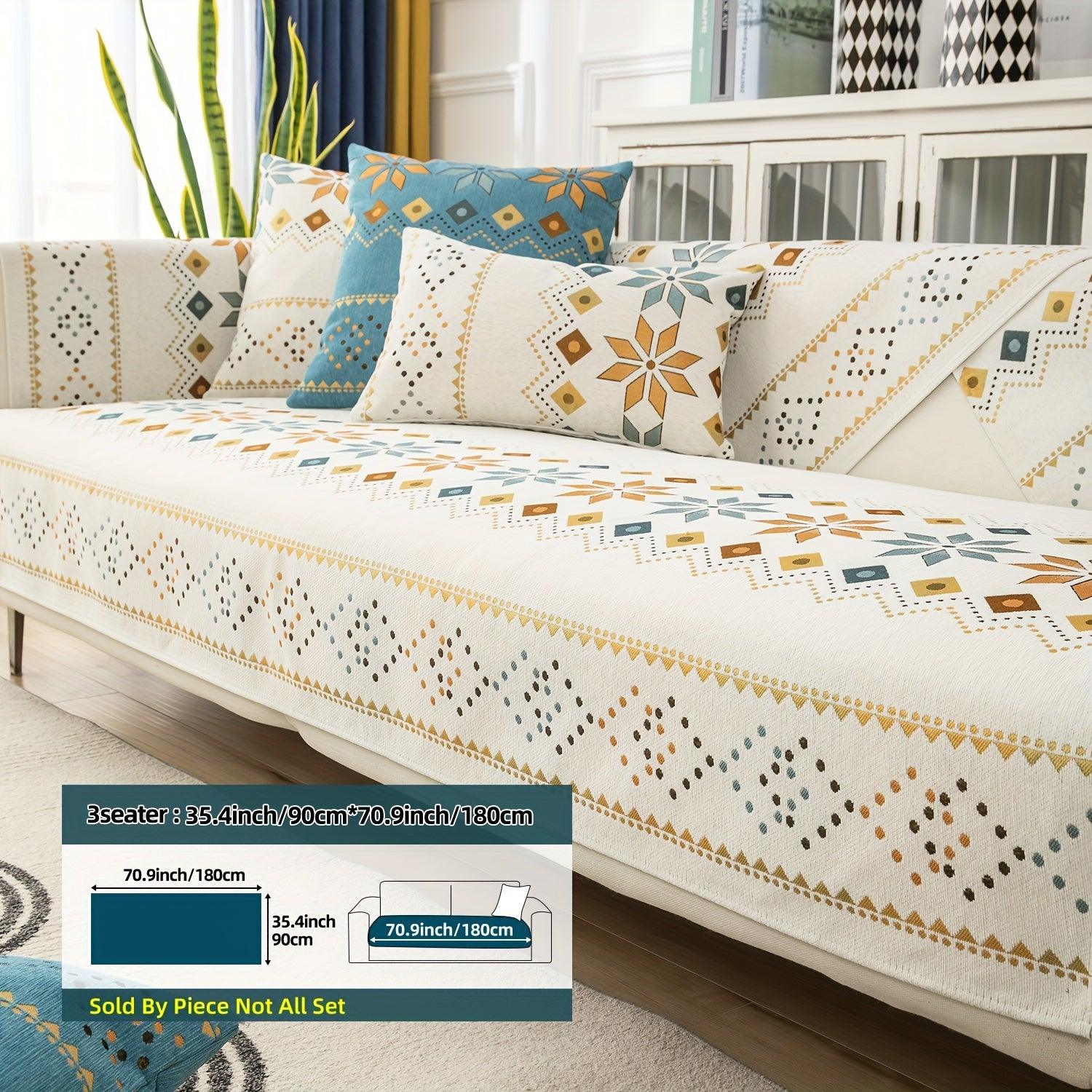 Stylish Bohemian Chenille Sofa Slipcover - topspet