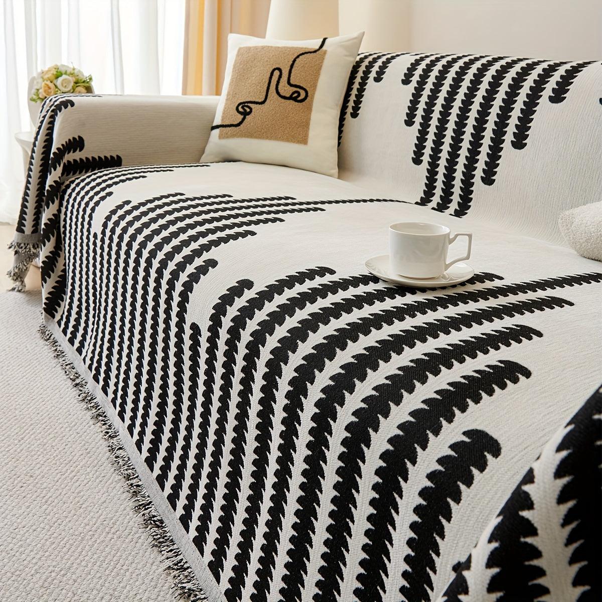 Chenille Sofa Slipcover - Soft, Non-Slip, Four Seasons Universal Furniture Protector - topspet