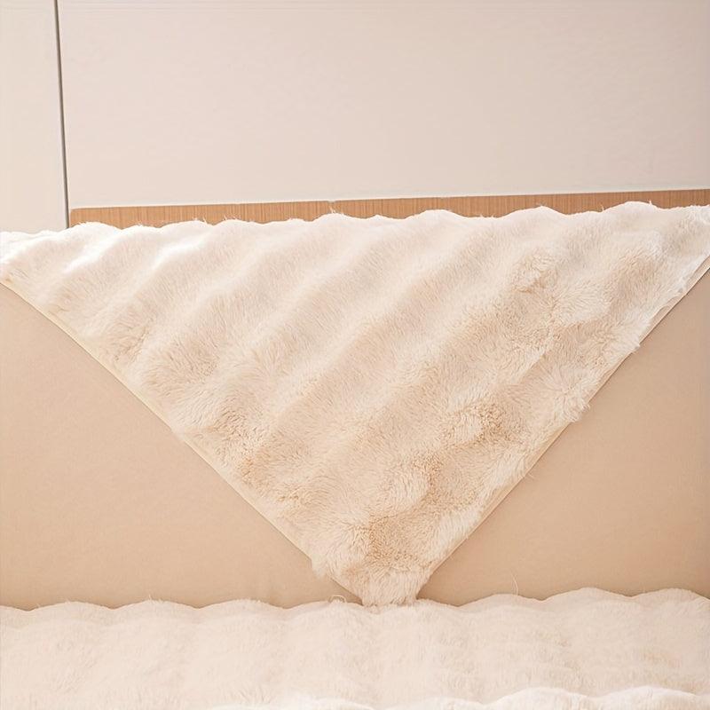 Soft & Cozy Imitation Rabbit Plush Sofa Cover - Winter Warm, Thick, Non-Slip - topspet