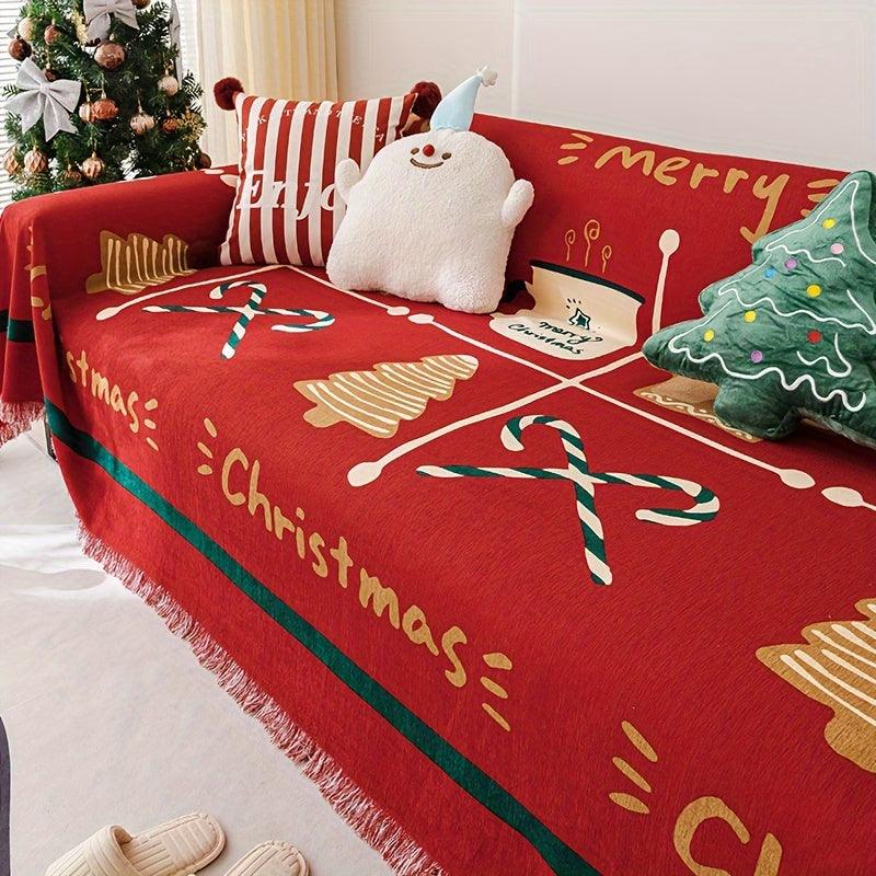 Protective Seat Cover, Christmas Chenille Couch Cove - topspet
