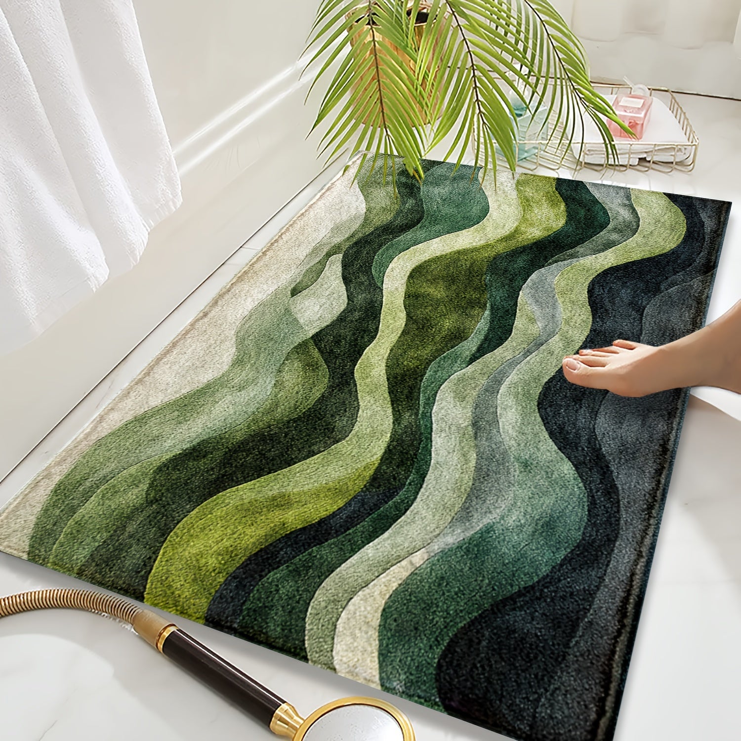 Blue and Green Rug – Stylish Indoor Outdoor Runner Rug for Porch, Patio, or Living Room