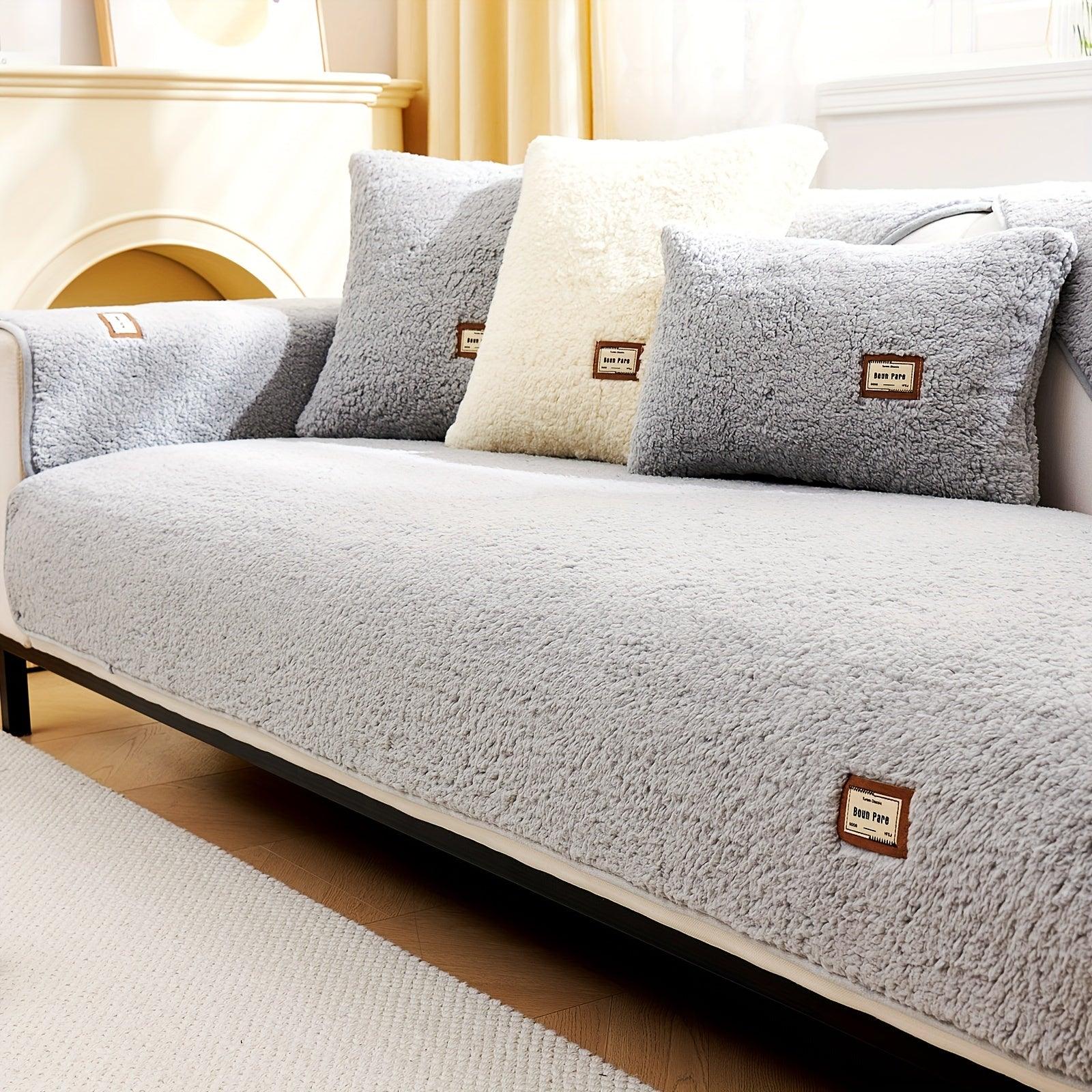 Plush Sherpa Sofa Cover - topspet