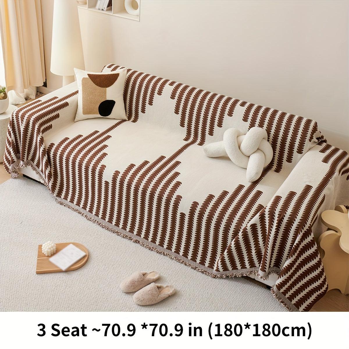 Chenille Sofa Slipcover - Soft, Non-Slip, Four Seasons Universal Furniture Protector - topspet