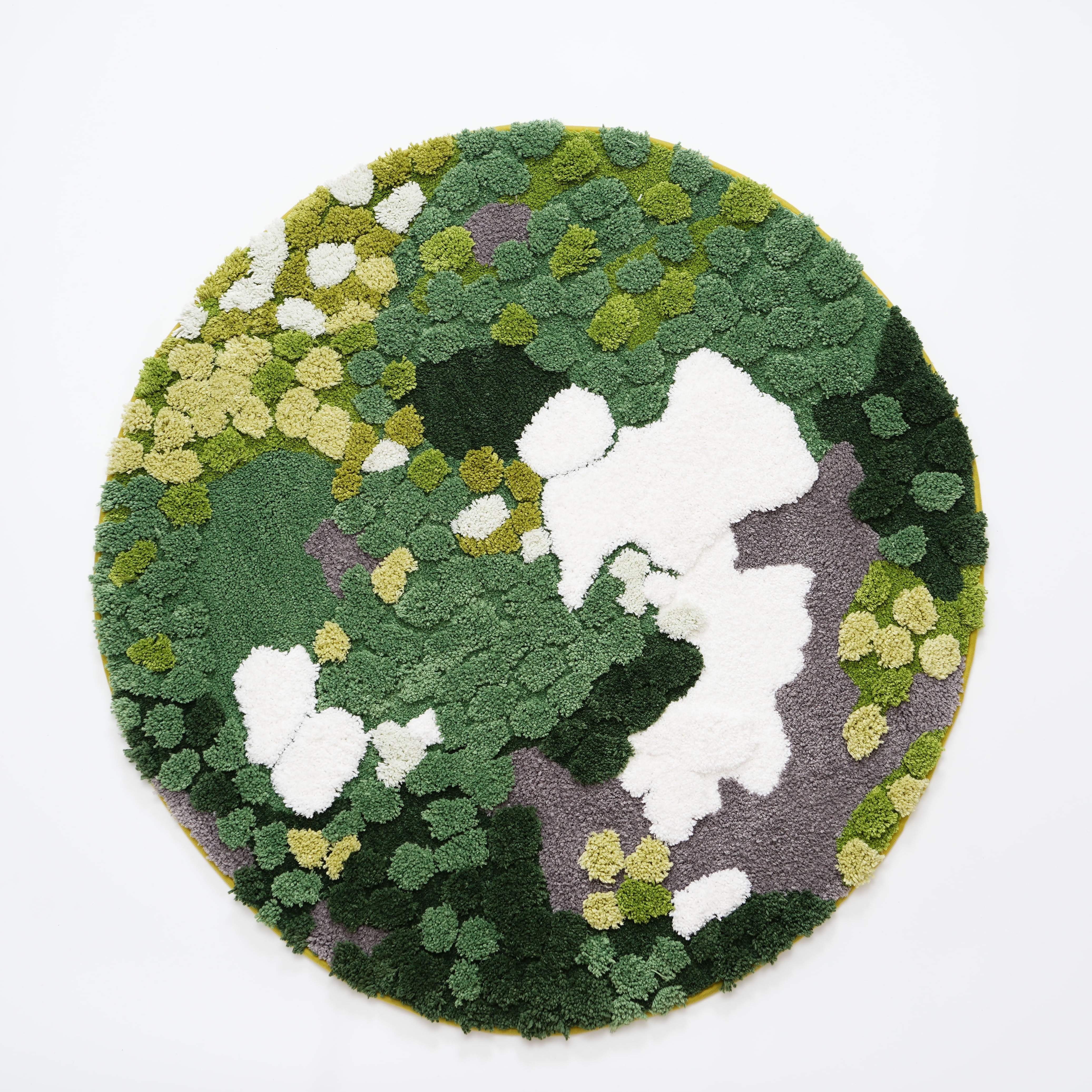 Floral Round Washable Rug – Stylish Green Entryway & Home Accent Rug