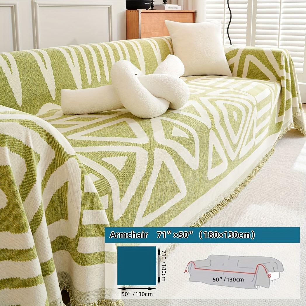 Bohemian-Style Chenille Fabric Sofa Protector - topspet