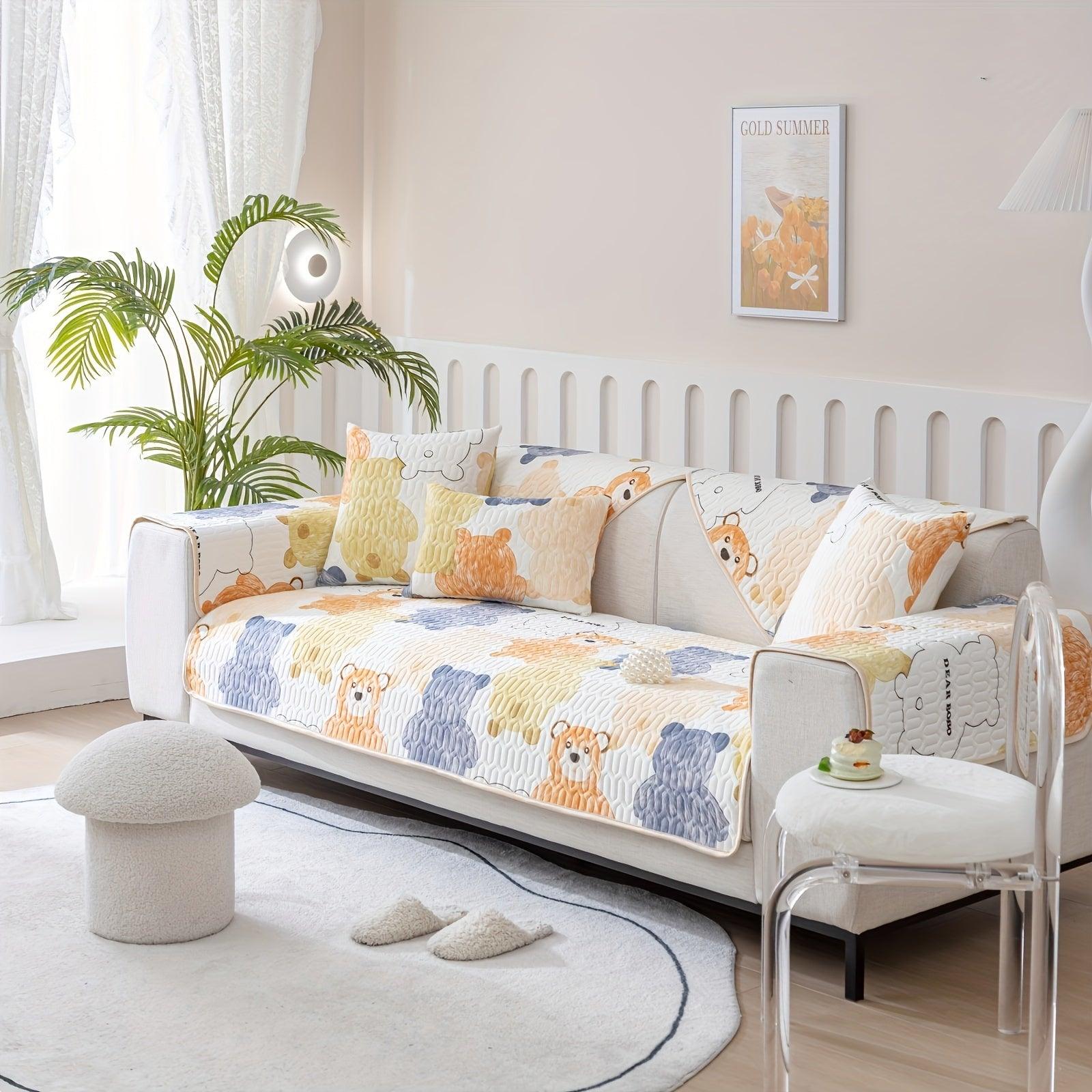 Bohemian Chic Ice Silk Sofa Cover - Non-Slip, Pet-Friendly Couch Protector for Living Room - topspet