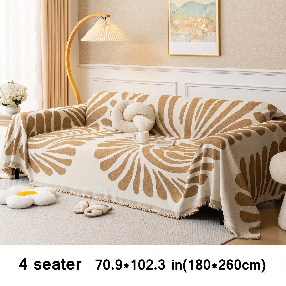Versatile Chenille Sofa Cover - Pet-Friendly, Machine Washable Couch Protector for All Seasons - Fits Single to Four-Seater Sofas - topspet