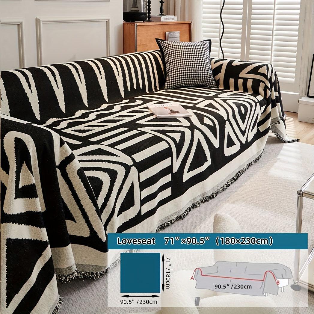 Bohemian-Style Chenille Fabric Sofa Protector - topspet