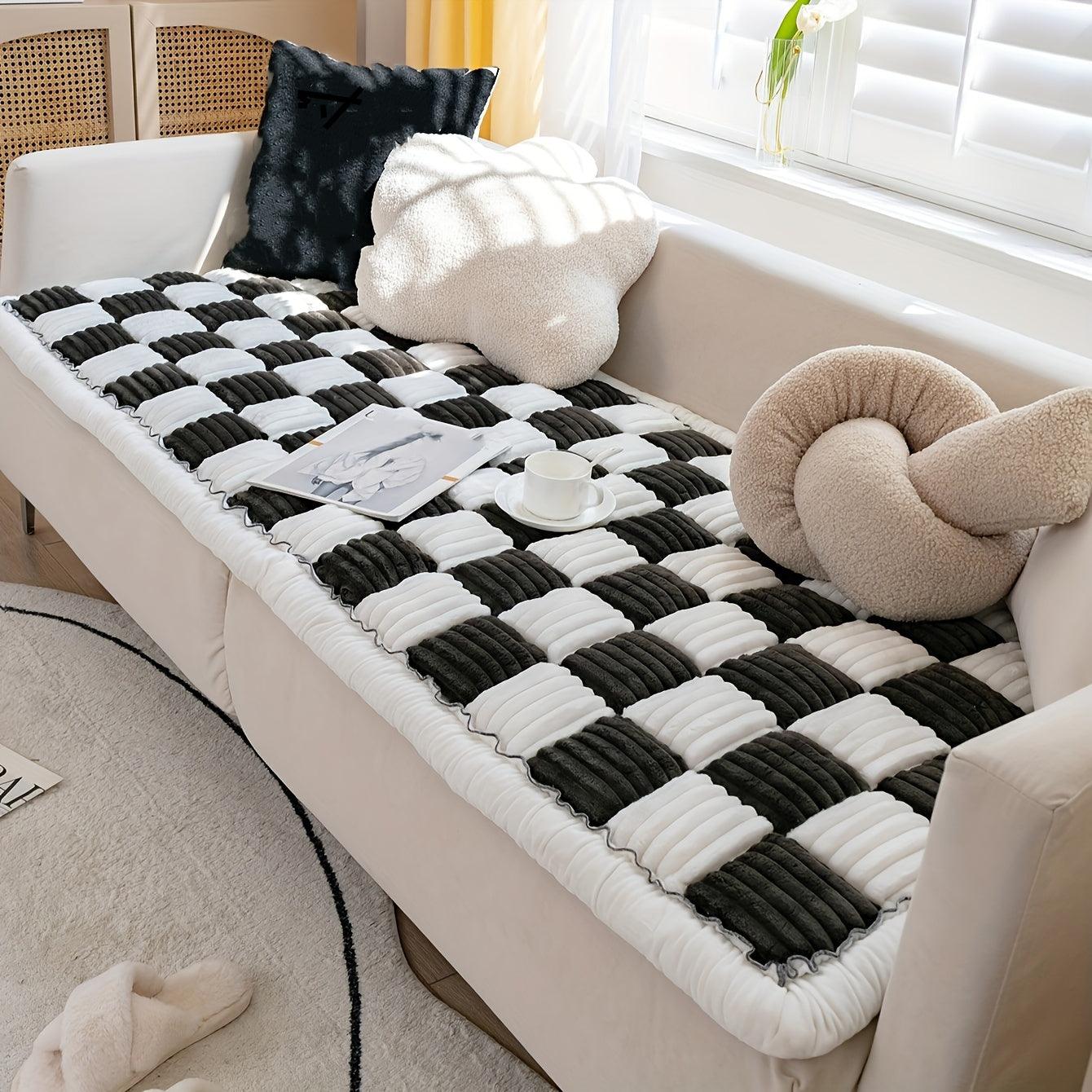 Nordic Style Winter Plush Sofa Cover - Thickened Cushion Slipcover for Living Room, Office, and Home Decor - topspet