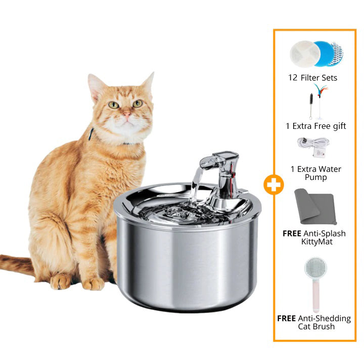 Stainless Steel Automatic Cats Healthy Water Fountain - topspet