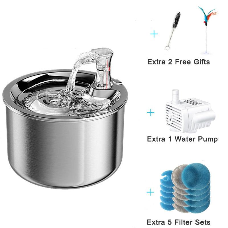 Stainless Steel Automatic Cats Healthy Water Fountain - topspet