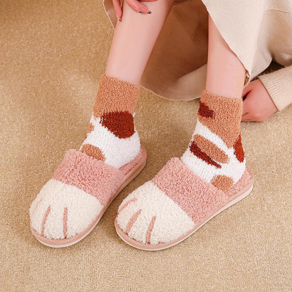 Cute Cat Paw Slippers - topspet
