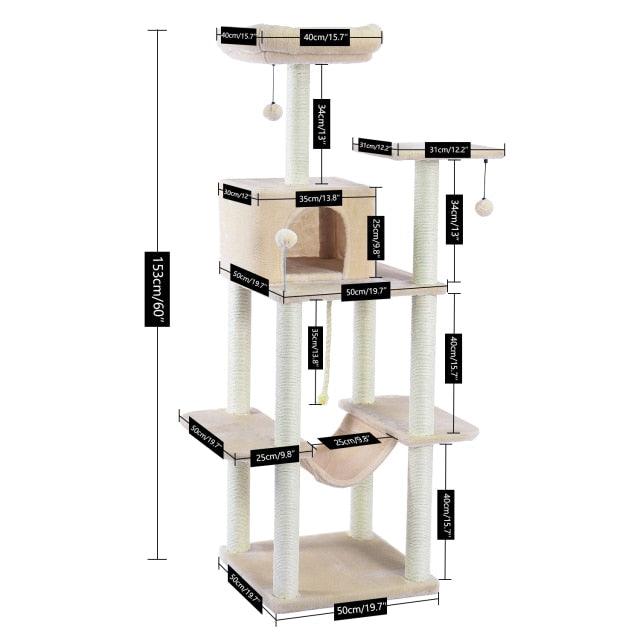 Cats Tree House Entertainment Playground - topspet