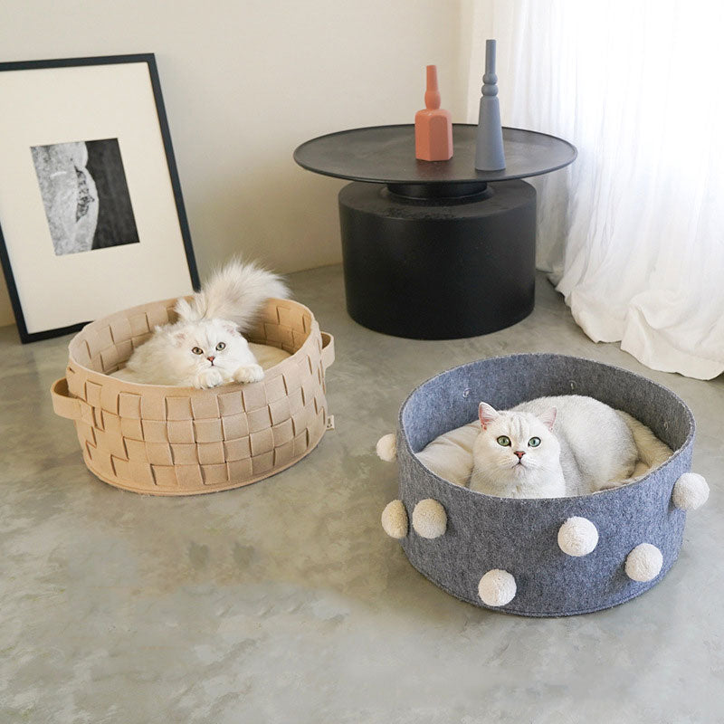 Rounding Cotton Cat Bed - topspet