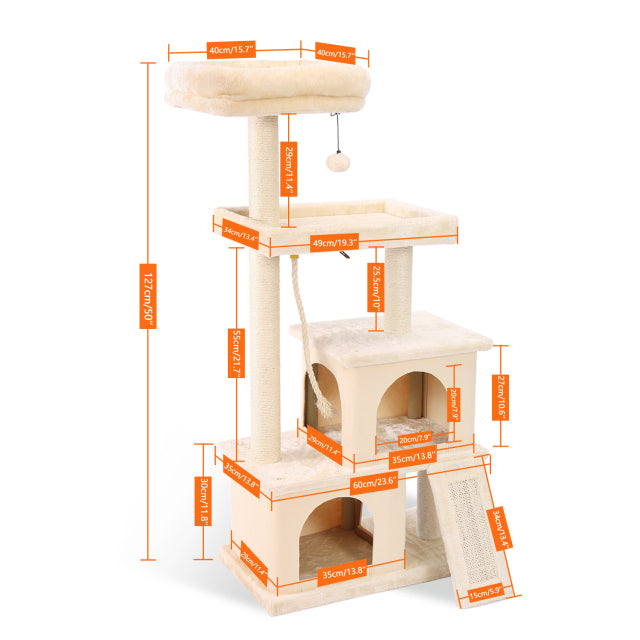 Wooden Multi-Level Cat Climbing Frame Tree - topspet