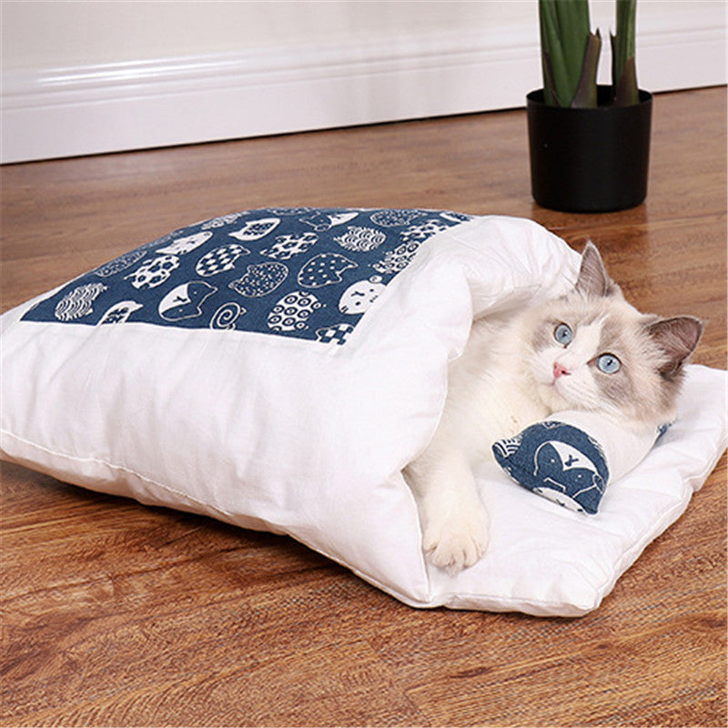 Japanese Style Cat Bed Warm Sleeping Bed - topspet