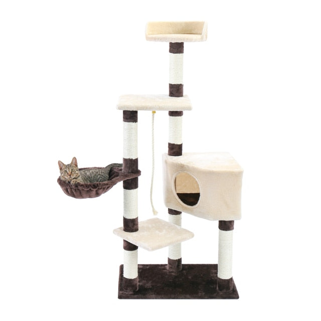 Pet Cat Tree House Condo Perch Entertainment Multi-Level Tower - topspet