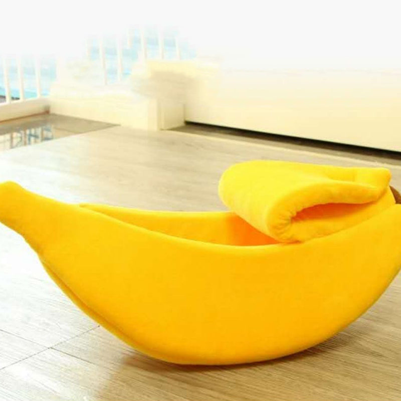 Cute Banana-shaped Soft Cat Cuddle Bed - topspet