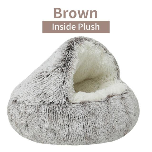 Winter Long Plush Pet Cat Bed - topspet