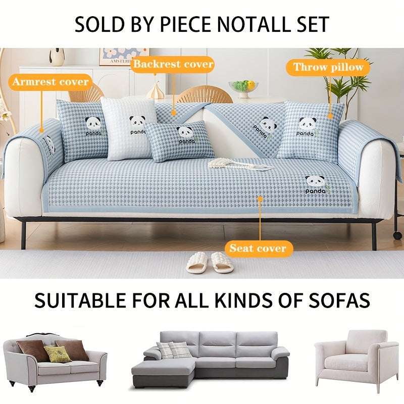 Panda Pattern Non-Slip Sofa Cover