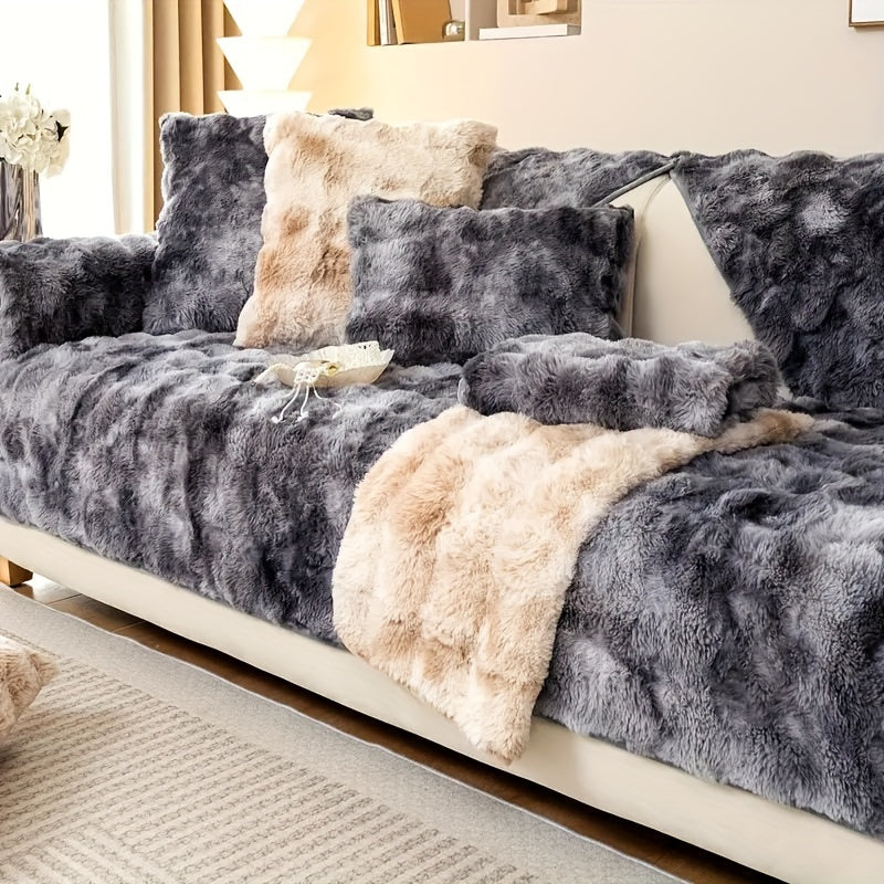 Luxurious Gradient Velvet Sofa Cover