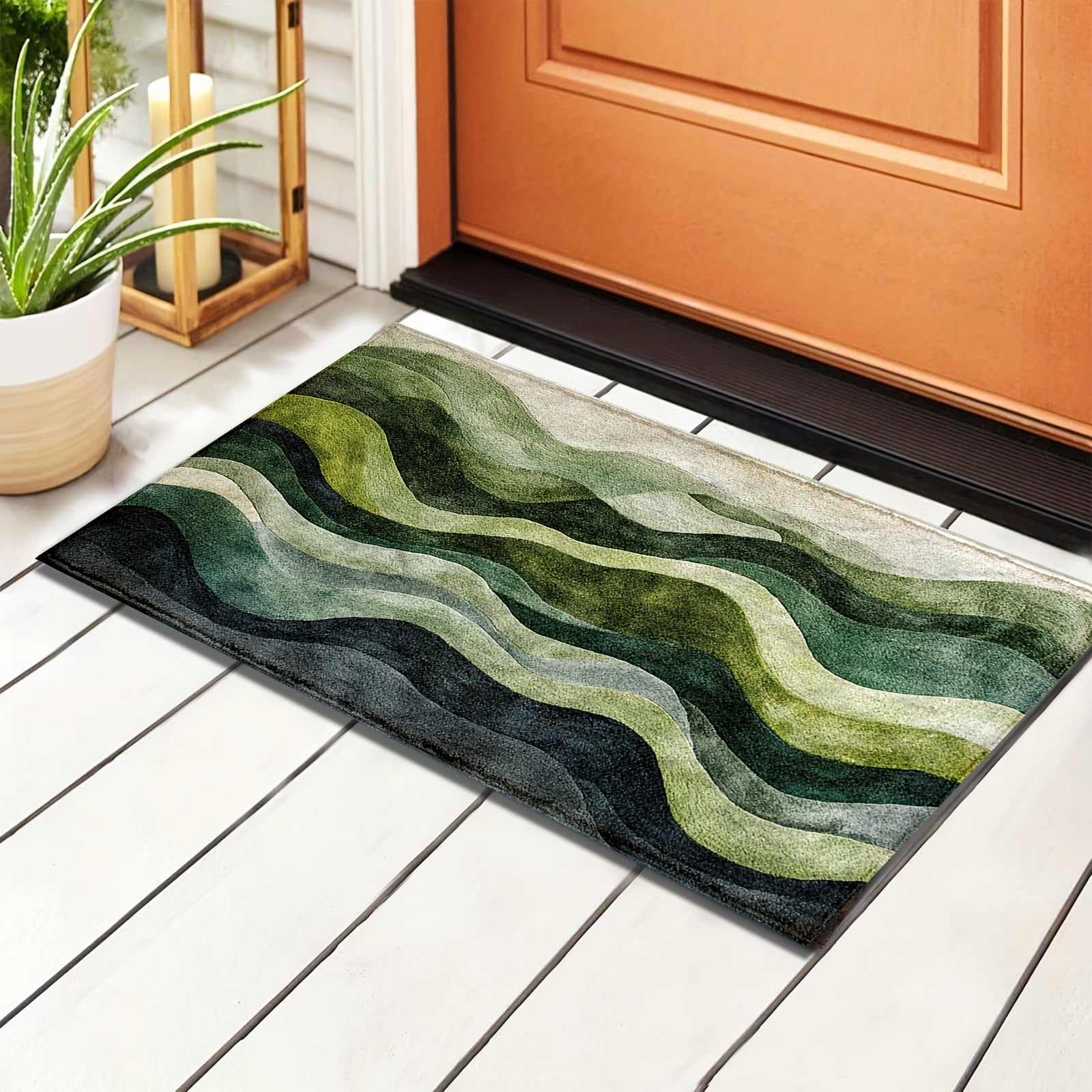 Blue and Green Rug – Stylish Indoor Outdoor Runner Rug for Porch, Patio, or Living Room