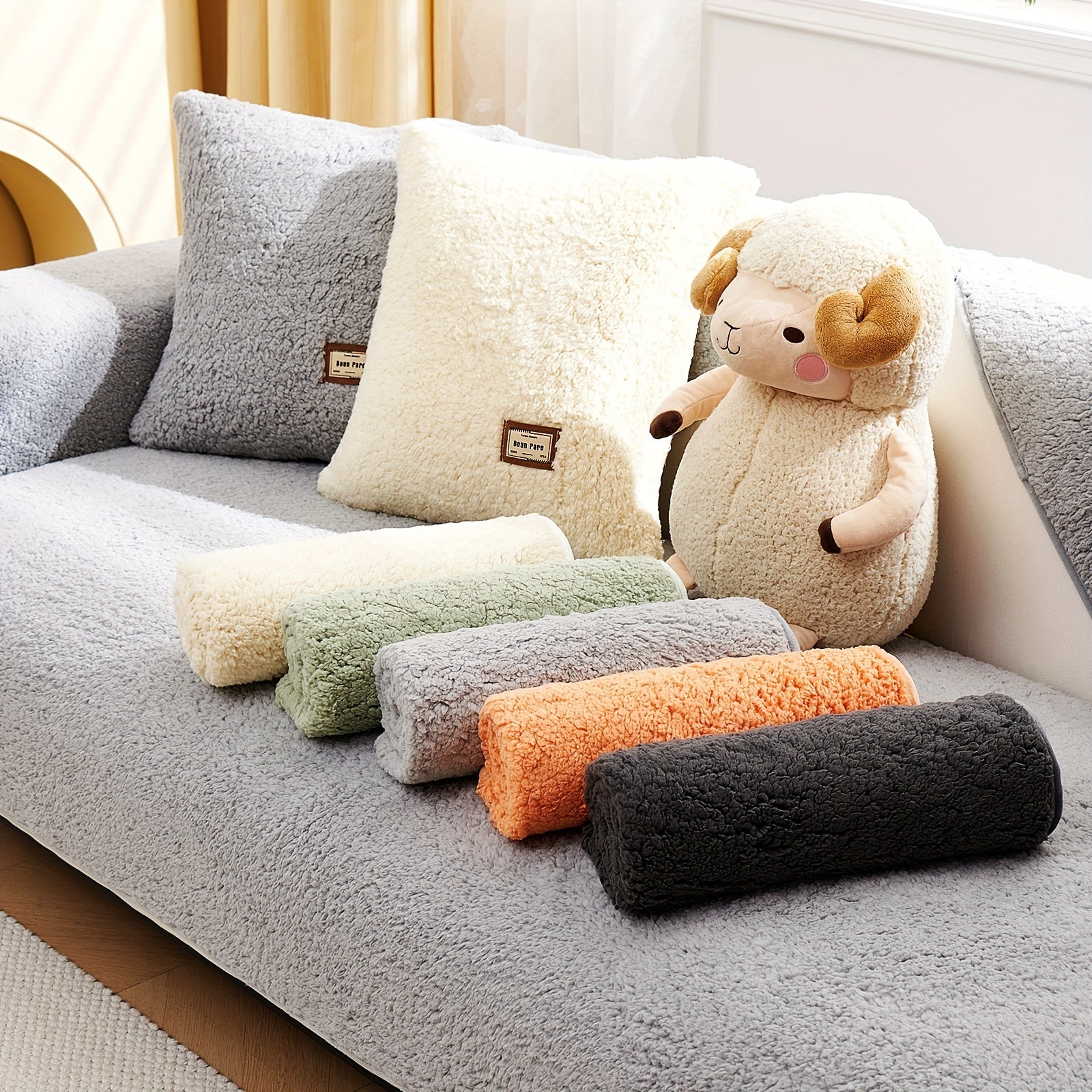 Plush Sherpa Sofa Cover