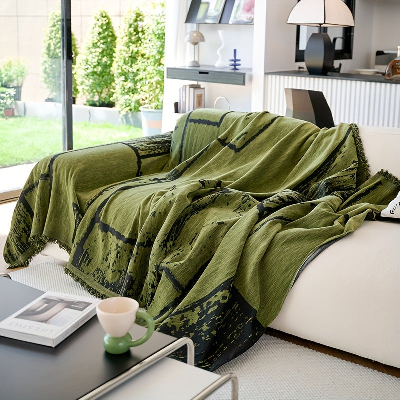 Luxury European-Style Slipcover, Minimalist Non-slip Sofa Cover, Modern Pattern Throw Blanket, Machine Washable, Furniture Protector From Pets For Bedroom