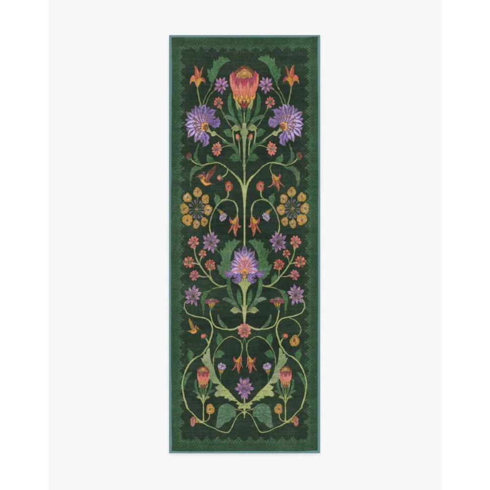 Green Runner Rug for Hallway, Kitchen & Entryway – Stylish & Durable