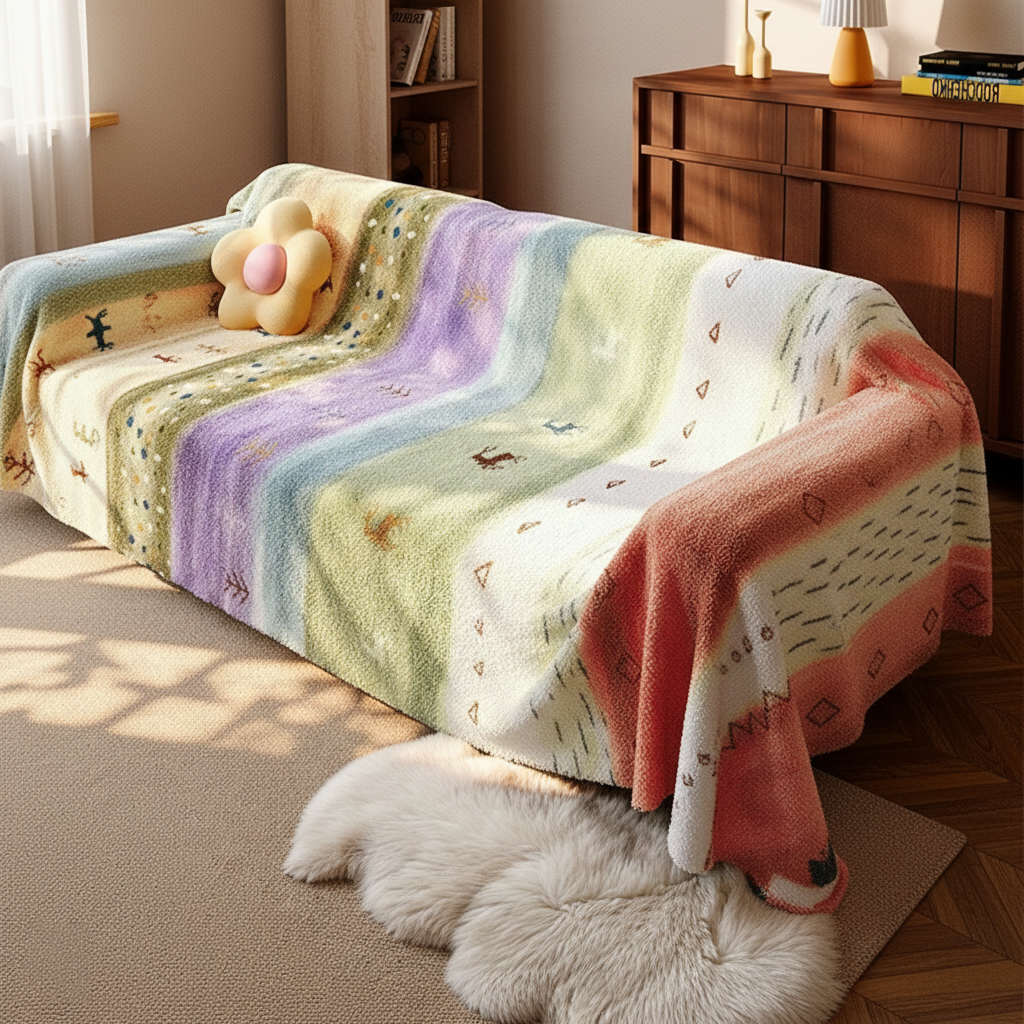 Furniture Covers for Sofa and Loveseat – White Cotton & Velvet Slip Covers