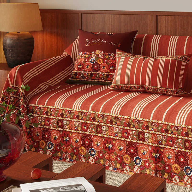 Four Season Red Couch Cover – Stylish, Cat-Proof & Dog-Friendly Sofa Protector