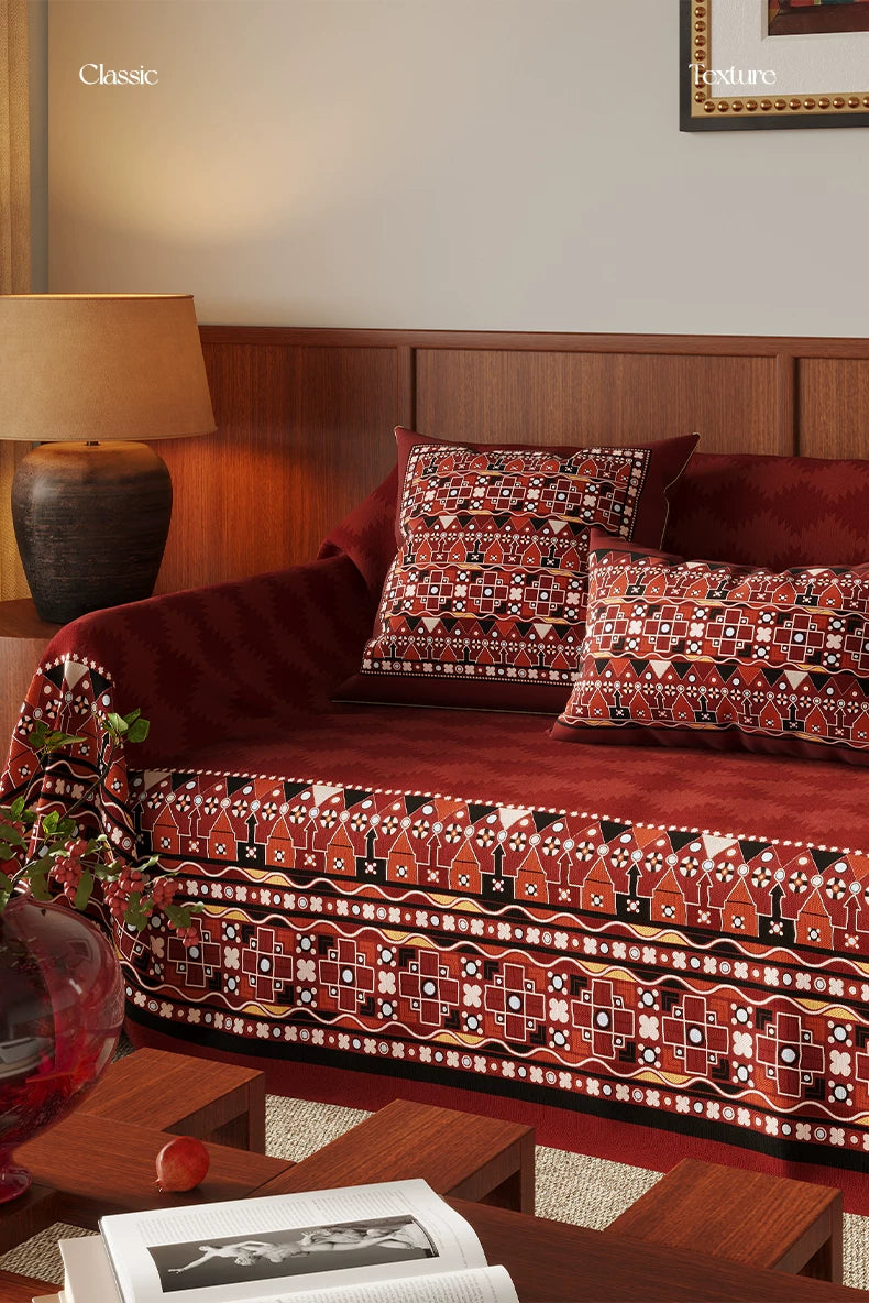 Four Season Red Couch Cover – Stylish, Cat-Proof & Dog-Friendly Sofa Protector