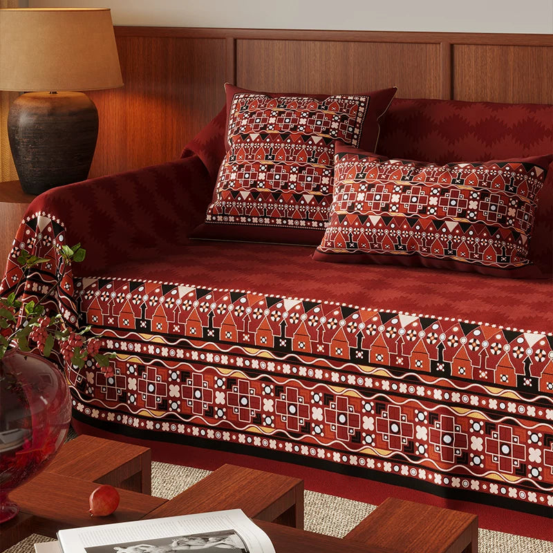 Four Season Red Couch Cover – Stylish, Cat-Proof & Dog-Friendly Sofa Protector
