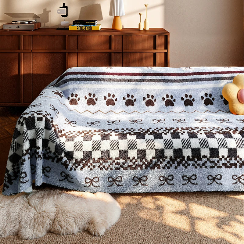 Furniture Slipcovers for Sleeper Sofas – Blue Colour Sofa Cover with Arm Covers