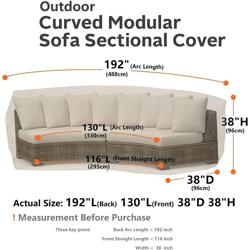 Premium Curved  Outdoor Couch Cover Waterproof – Large, Durable & Weather-Resistant Protection