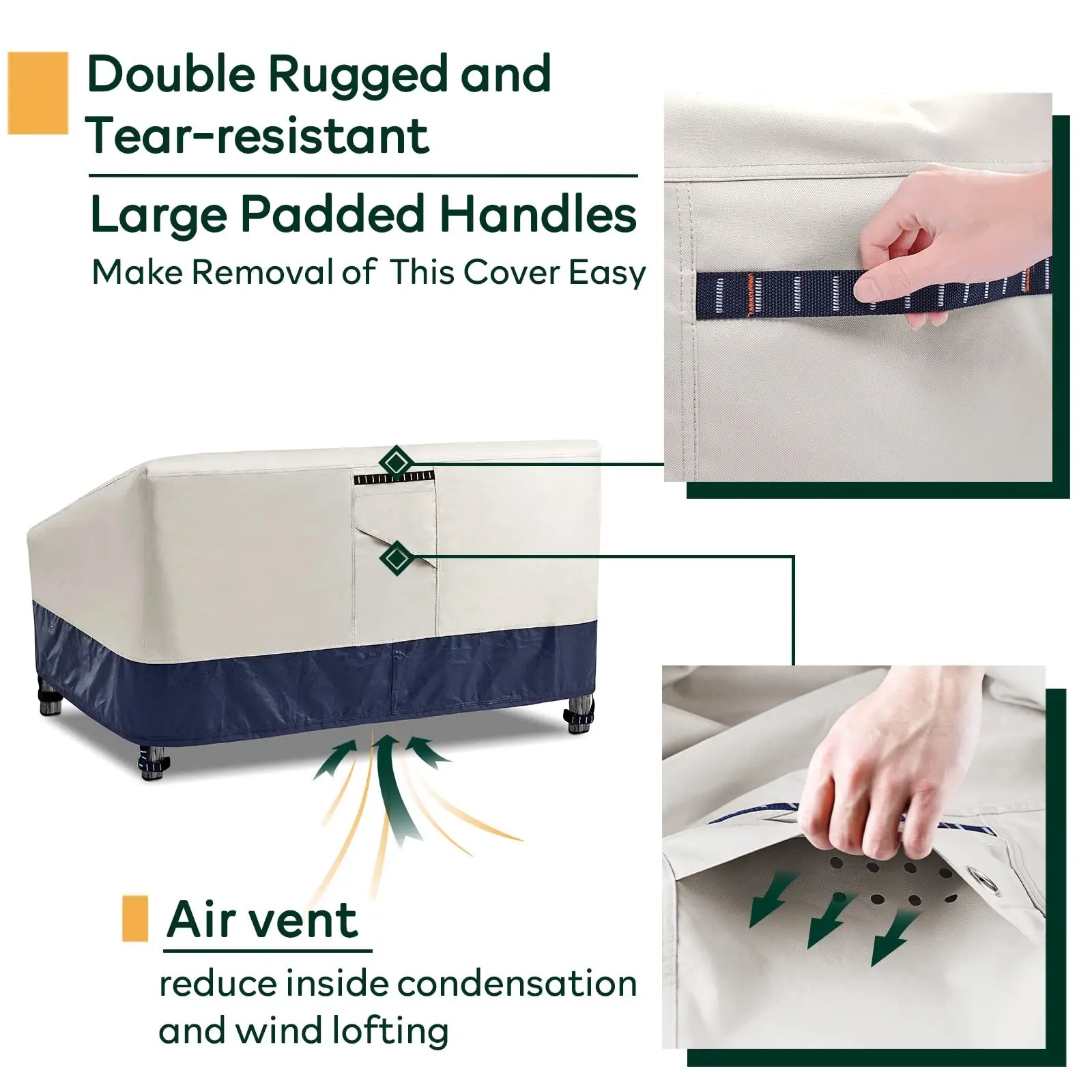 Outdoor Couch Cover Waterproof - Large Outdoor Couch Cover for Protection, Durable & Weather-Resistant