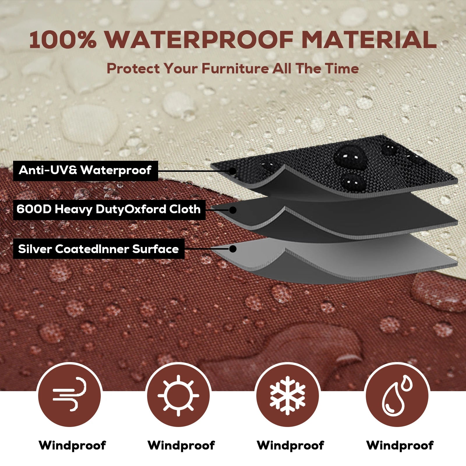 Outdoor Couch Cover – Waterproof, UV-Resistant Patio Sofa Protector for All Weather