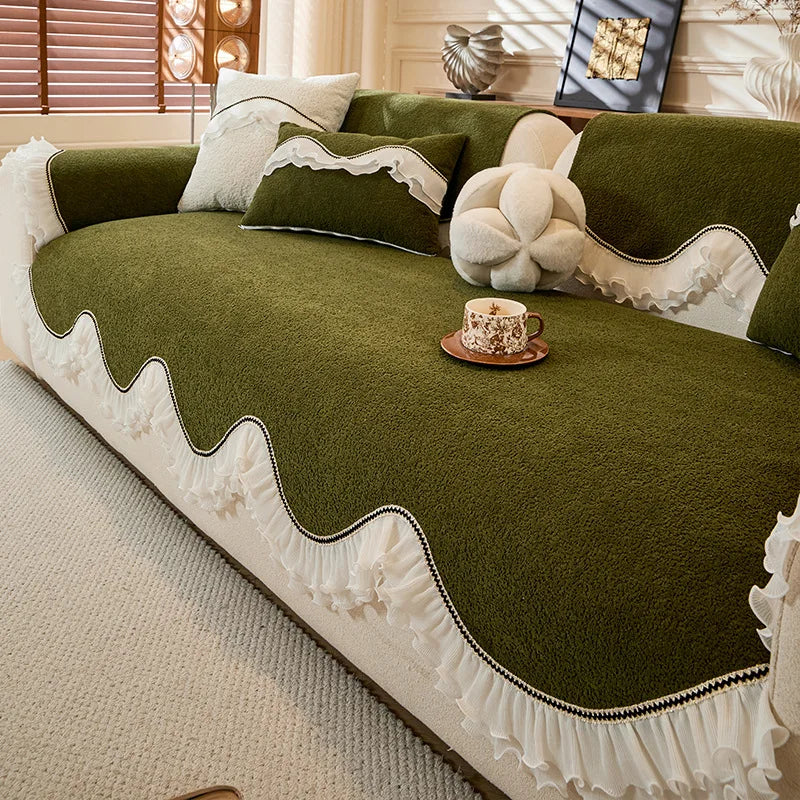 Stylish Green Sofa Cover – Olive Green Couch Protector for a Fresh New Look