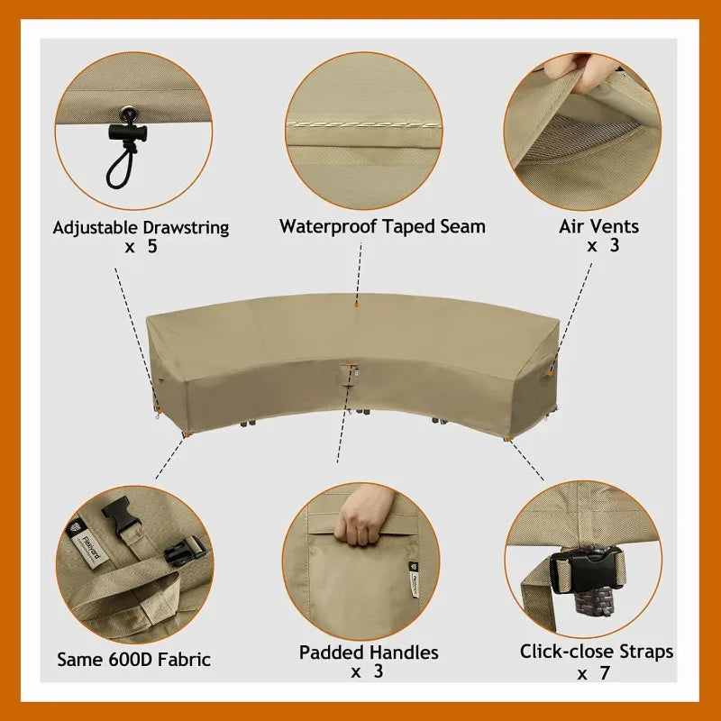 Premium Curved  Outdoor Couch Cover Waterproof – Large, Durable & Weather-Resistant Protection