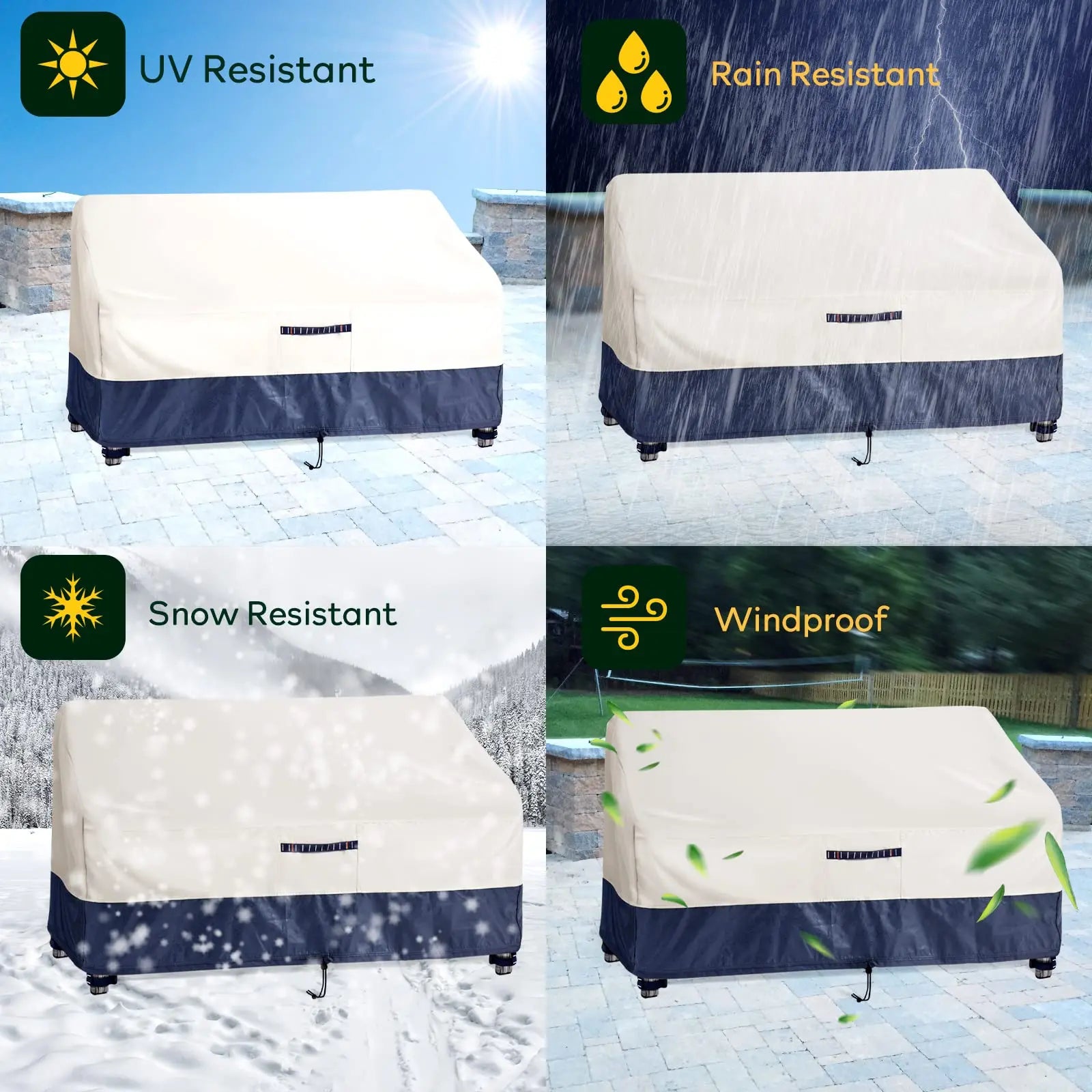 Outdoor Couch Cover Waterproof - Large Outdoor Couch Cover for Protection, Durable & Weather-Resistant