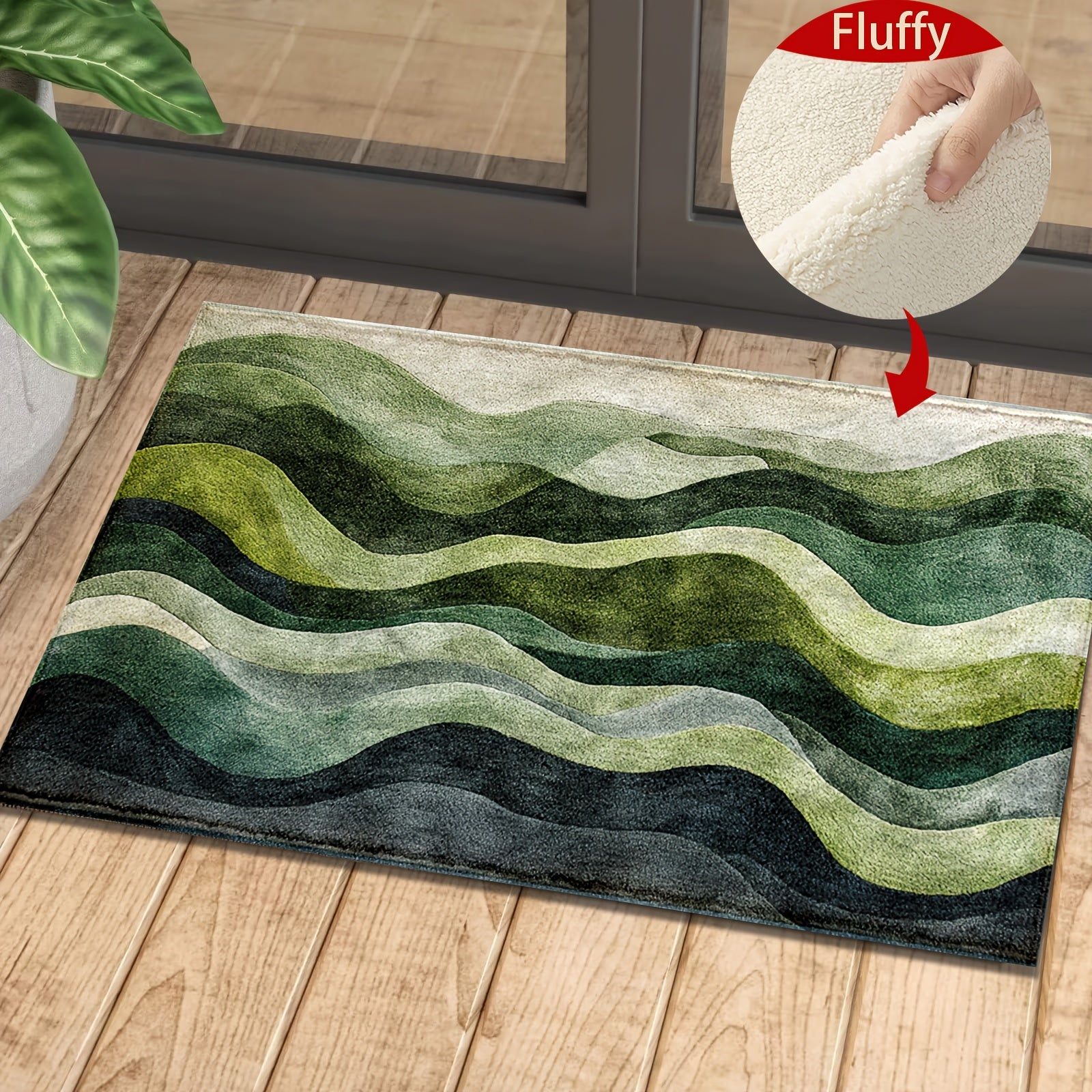 Blue and Green Rug – Stylish Indoor Outdoor Runner Rug for Porch, Patio, or Living Room