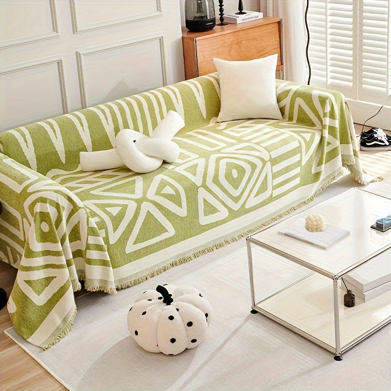 Bohemian-Style Chenille Fabric Sofa Protector