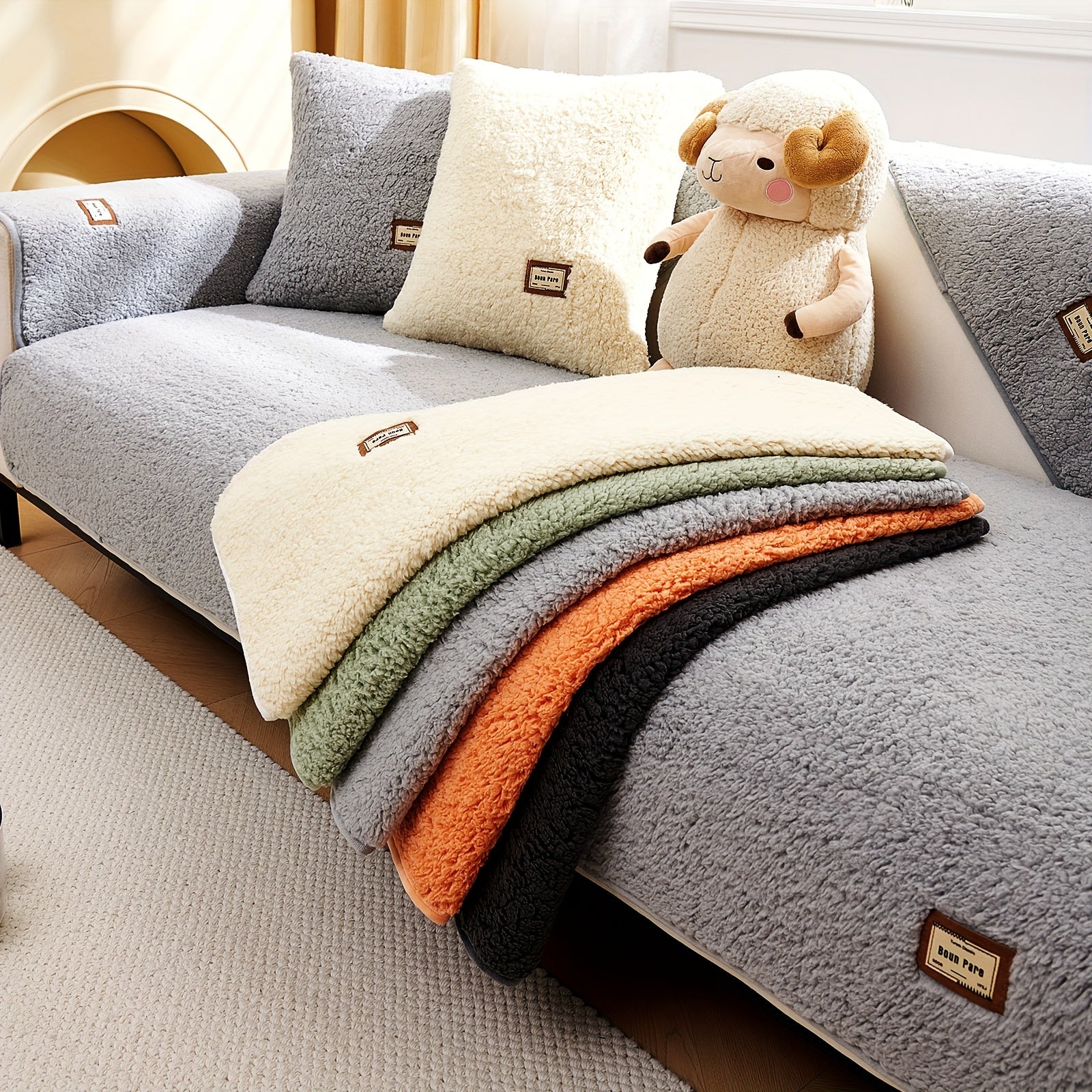 Plush Sherpa Sofa Cover