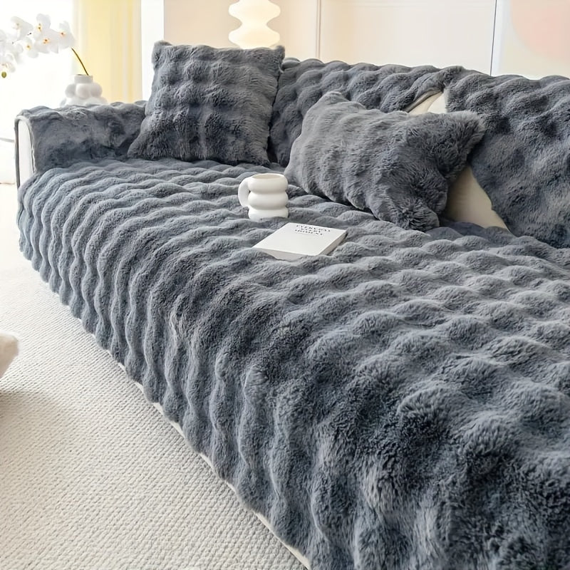 Winter Warm Thick Plush Soft Sofa Cover - topspet