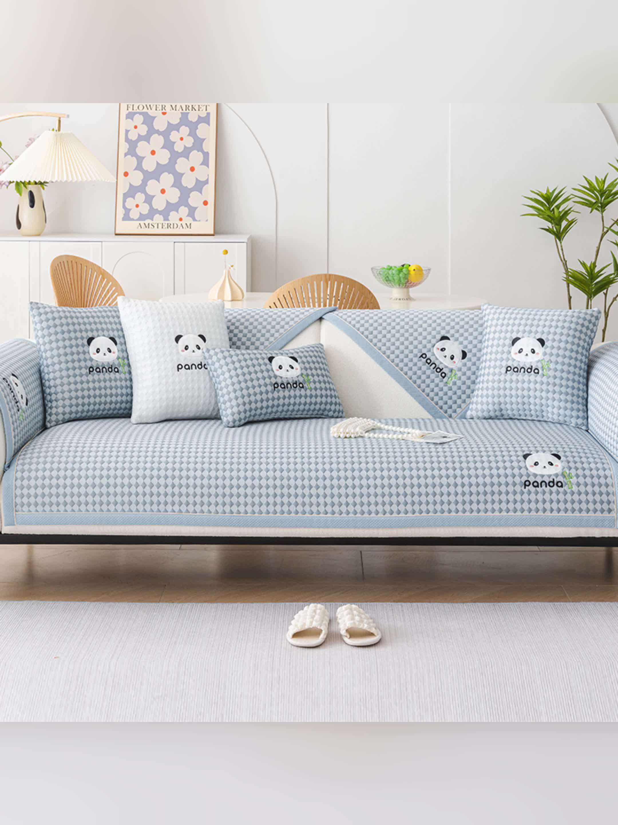 Panda Pattern Non-Slip Sofa Cover