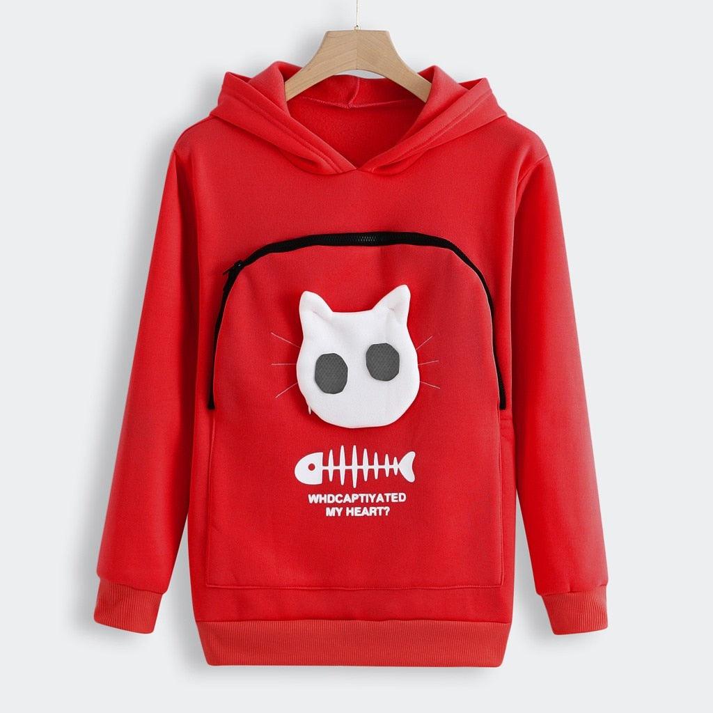 Cat lovers hoodie with best sale cuddle pouch